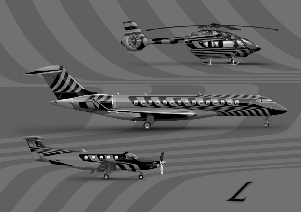 H145 + Global Express + Pilatus PC12 livery